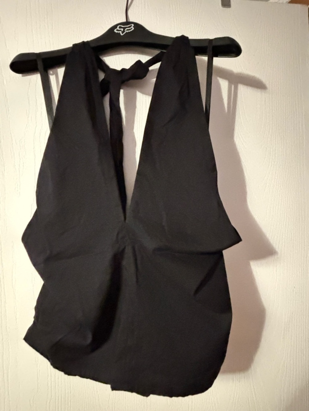 LOFT Black Halter Tank Top with Tie Back
